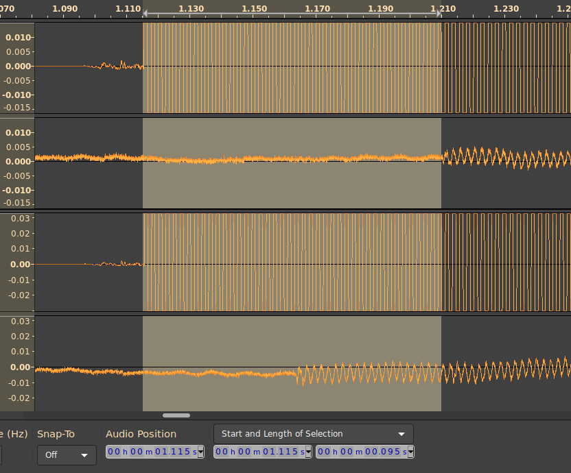 Screenshot of audacity showing the round trip latency